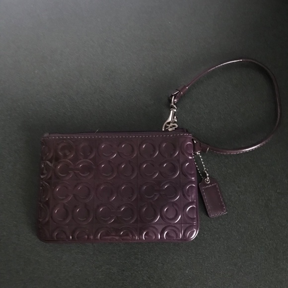 Coach Purple Leather Wristlet Mini Pouch - Picture 4 of 9